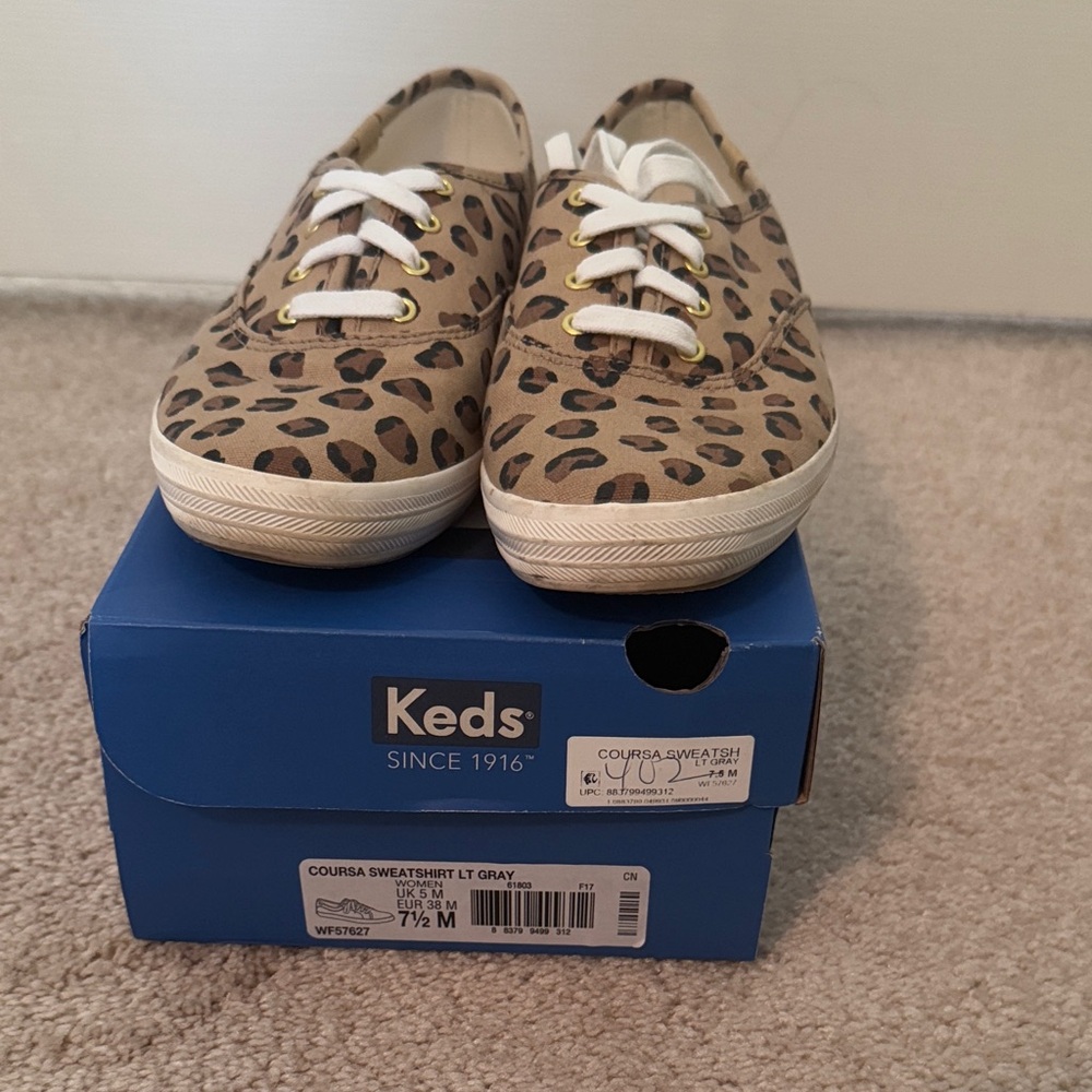 Keds Women's Tan Leopard Sneakers